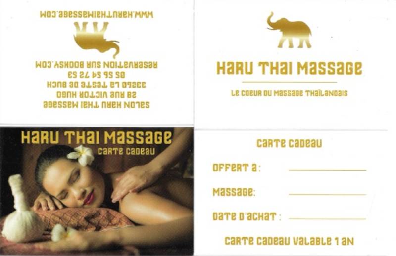 Offrir une carte cadeau pour un massage thaïlandais en solo ou duo sur le bassin d'Arcachon