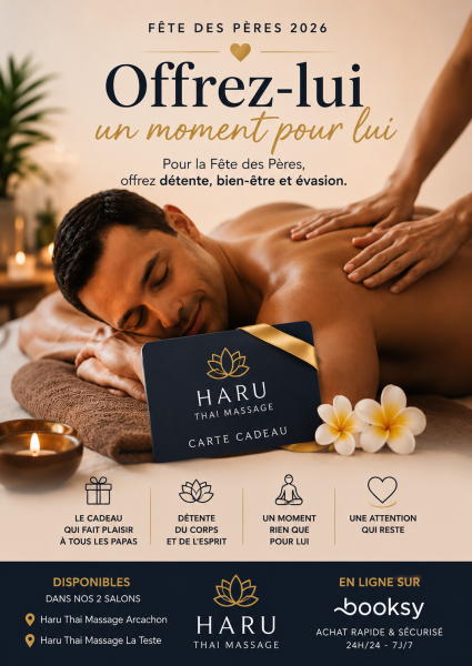 Achetez une carte cadeau pour un massage thaï pour la fêtes des pères près du bassin d'Arcachon