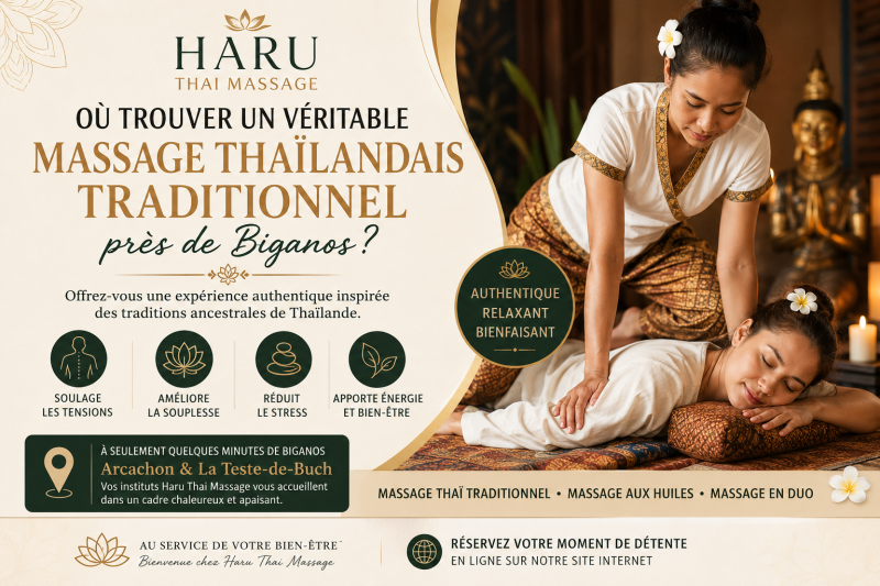 « Où trouver un véritable massage thaïlandais traditionnel près de Biganos ? »