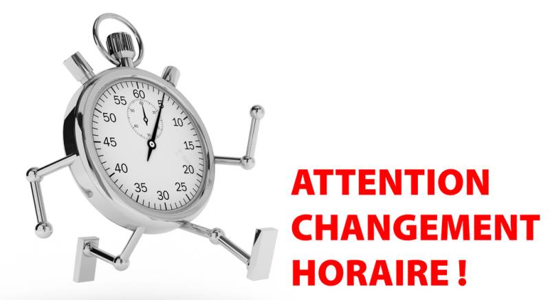 Changement d'horaires